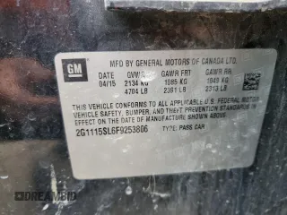 2015 Chevrolet Impala LT with VIN 2G1115SL6F9253806, listed as a Copart auction lot 55650595 with 136,910 mi miles and Salvage Title. Bid and sale history available at DreamBid. Image 12.