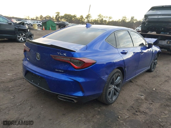 2023 Acura TLX w/A-Spec Package with VIN 19UUB6F58PA000934, listed as a IAAI auction lot 41241476 with 28,380 mi miles. Bid and sale history available at carsss.com. Image 4.