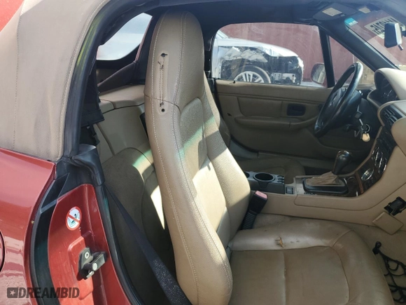 2001 BMW Z3 2.5i with VIN WBACN33401LM03049, listed as a Copart auction lot 44110745 with 187,968 mi miles and Salvage Title. Bid and sale history available at carsss.com. Image 10.