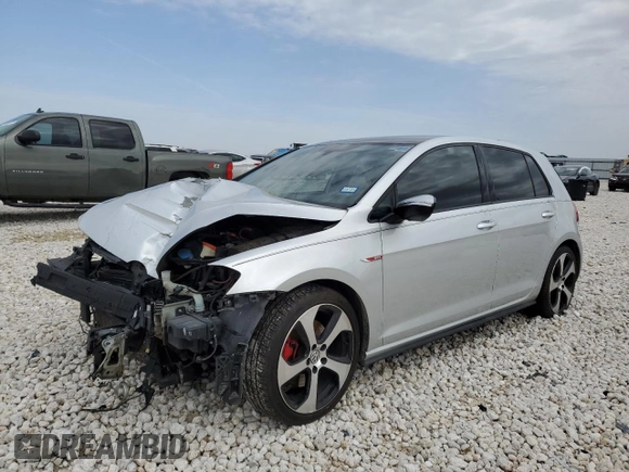 2015 Volkswagen Golf GTI SE with VIN 3VW5T7AUXFM001165, listed as a Copart auction lot 45102095 with 68,992 mi miles and Salvage Title. Bid and sale history available at carsss.com. Image 1.