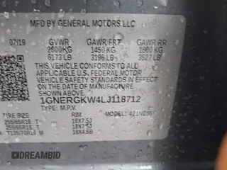 2020 Chevrolet Traverse LT Cloth z VIN 1GNERGKW4LJ118712, wystawiony jako IAAI lot #42382598 z przebiegiem 107 192 mil mil oraz . Historia ofert i sprzedaży dostępna na DreamBid. Obrazek 9.