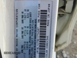 2013 Mazda Mazda3 i Sport with VIN JM1BL1U78D1776387, listed as a Copart auction lot 49613315 with 96,480 mi miles and Salvage Title. Bid and sale history available at carsss.com. Image 14.