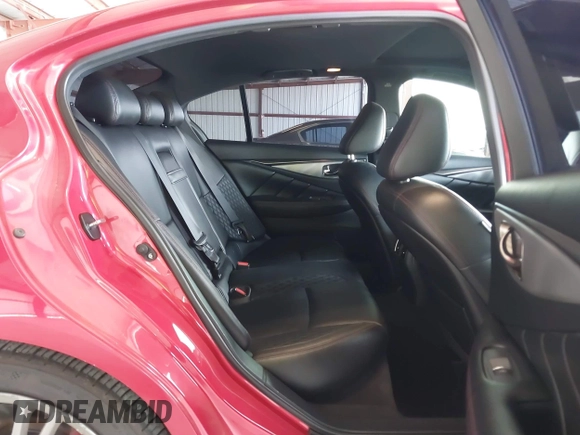 2018 Infiniti Q50 Red Sport 400 with VIN JN1FV7AR6JM481502, listed as a IAAI auction lot 41622523 with 74,097 mi miles and . Bid and sale history available at DreamBid. Image 8.