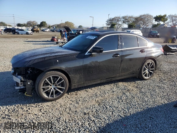 2019 BMW 3 Series 330i with VIN WBA5R1C50KFH09519, listed as a Copart auction lot 46501075 with 75,067 mi miles and Salvage Title. Bid and sale history available at carsss.com. Image 1.