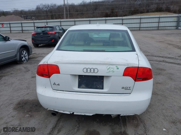 2008 Audi A4 2.0T with VIN WAUDF78E58A046158, listed as a IAAI auction lot 41510500 with 103,664 mi miles. Bid and sale history available at carsss.com. Image 16.