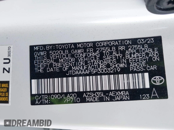 2023 Toyota Crown XLE с VIN JTDAAAAF5P3003219, выставлен на аукционе IAAI как лот 42109726 с пробегом 6 176 миль миль и . История ставок и продаж доступна на DreamBid. Изображение 9.