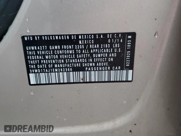 2014 Volkswagen Jetta Sedan SE with VIN 3VWD17AJ1EM262366, listed as a Copart auction lot 84189914 with 151,658 mi miles and Salvage Title. Bid and sale history available at carsss.com. Image 14.
