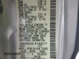 2006 Nissan Frontier SE z VIN 1N6AD06U16C416677, wystawiony jako Copart lot #47777995 z przebiegiem 173 997 mil mil oraz Szkoda całkowita • Salvage title. Historia ofert i sprzedaży dostępna na DreamBid. Obrazek 14.