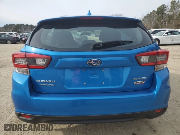 2020 Subaru Impreza Special Sports with VIN 4S3GTAM66L3727835, listed as a Copart auction lot 88171595 with 17,954 mi miles and Salvage title. Bid and sale history available at DreamBid. Image 6.