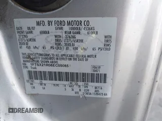 2008 Ford Super Duty F-250 SRW XL with VIN 1FTSX21R08EC05085, listed as a IAAI auction lot 41596775 with 1 mi miles. Bid and sale history available at carsss.com. Image 9.