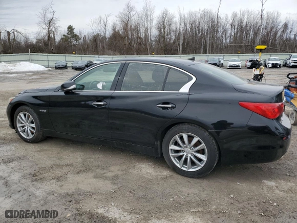 2014 Infiniti Q50 Hybrid Premium with VIN JN1AV7ARXEM701420, listed as a Copart auction lot 48456835 with 104,310 mi miles and Salvage Title. Bid and sale history available at carsss.com. Image 2.