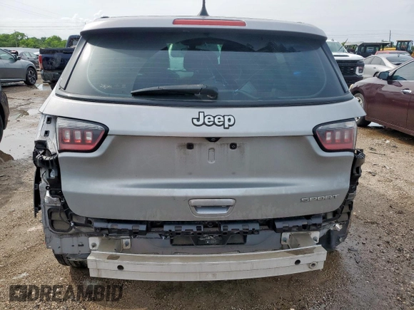 2021 Jeep Compass Sport with VIN 3C4NJCAB2MT510962, listed as a Copart auction lot 57950275 with 97,395 mi miles and Salvage title. Bid and sale history available at DreamBid. Image 6.