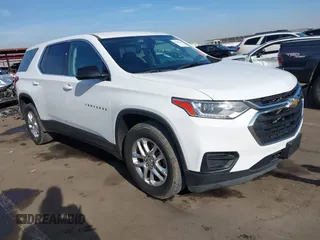 2020 Chevrolet Traverse LS z VIN 1GNERFKW7LJ115555, wystawiony jako IAAI lot #41175294 z przebiegiem 80 946 mil mil oraz . Historia ofert i sprzedaży dostępna na DreamBid. Obrazek 1.