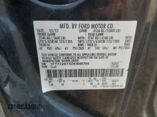 2013 Ford F-250 XL with VIN 1FT7X2BT5DEB45766, listed as a Copart auction lot 68468524 with 189,999 mi miles and Salvage Title. Bid and sale history available at DreamBid. Image 12.