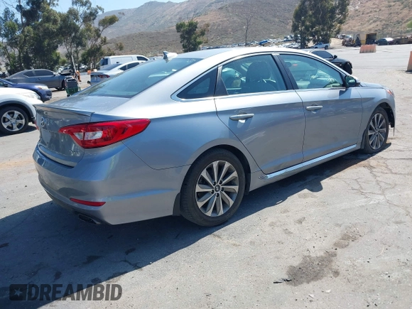 2015 Hyundai Sonata Sport with VIN 5NPE34AF5FH216123, listed as a IAAI auction lot 42271866 with 85,346 mi miles and . Bid and sale history available at DreamBid. Image 4.