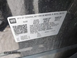 2022 GMC Terrain SLE with VIN 3GKALTEV7NL162093, listed as a IAAI auction lot 42736500 with 224,278 mi miles and . Bid and sale history available at DreamBid. Image 9.