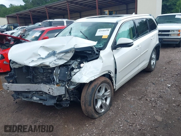 2016 Toyota Highlander Limited with VIN 5TDDKRFH2GS353523, listed as a IAAI auction lot 42440458 with 149,977 mi miles and . Bid and sale history available at DreamBid. Image 2.