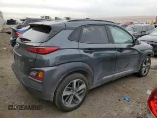 2021 Hyundai Kona Ultimate with VIN KM8K53A52MU656474, listed as a Copart auction lot 84827104 with 77,992 mi miles and Salvage Title. Bid and sale history available at carsss.com. Image 3.