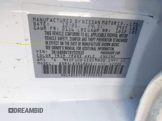 2022 Nissan Sentra S with VIN 3N1AB8BV7NY220533, listed as a IAAI auction lot 41040679 with 83,755 mi miles. Bid and sale history available at carsss.com. Image 9.