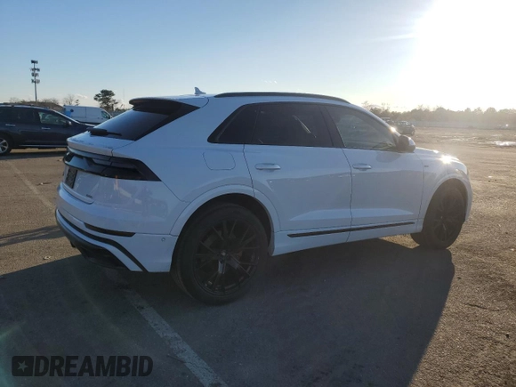 2021 Audi Q8 Premium Plus with VIN WA1EVAF17MD020011, listed as a Copart auction lot 45566815 with 42,724 mi miles and Salvage title. Bid and sale history available at DreamBid. Image 3.