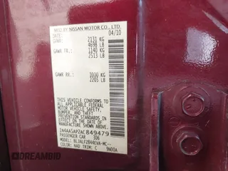 2010 Nissan Maxima SV with VIN 1N4AA5AP2AC849479, listed as a IAAI auction lot 42401065 with 148,751 mi miles and . Bid and sale history available at DreamBid. Image 9.