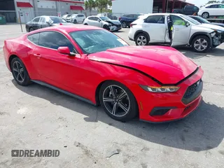 2024 Ford Mustang EcoBoost with VIN 1FA6P8TH0R5106637, listed as a IAAI auction lot 41610947 with 18,622 mi miles. Bid and sale history available at carsss.com. Image 1.