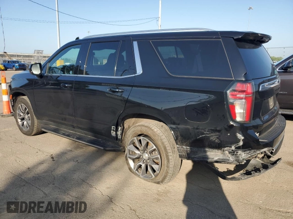 2021 Chevrolet Tahoe LT z VIN 1GNSKNKD1MR375761, wystawiony jako Copart lot #61756355 z przebiegiem 40 160 mil mil oraz Szkoda całkowita • Salvage title. Historia ofert i sprzedaży dostępna na DreamBid. Obrazek 2.