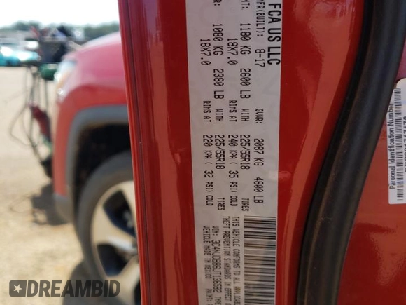 2018 Jeep Compass Latitude с VIN 3C4NJDBB6JT136582, выставлен на аукционе Copart как лот 52348985 с пробегом Не указан миль и Списание • Salvage title. История ставок и продаж доступна на DreamBid. Изображение 14.