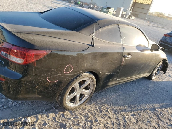 2015 Lexus IS 250C with VIN JTHFF2C22F2532251, listed as a Copart auction lot 76472414 with 110703 miles and Salvage Title. Bid and sale history available at carsss.com. Image 3.