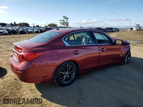 2015 Infiniti Q50 Premium with VIN JN1BV7AP7FM355136, listed as a Copart auction lot 56586325 with 101,384 mi miles and Salvage title. Bid and sale history available at DreamBid. Image 3.