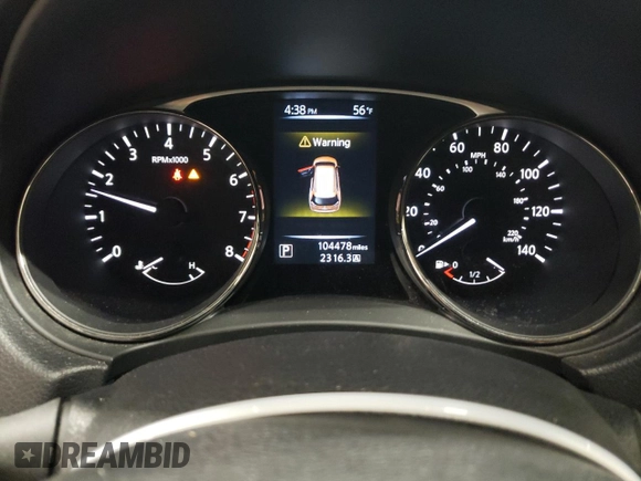 2016 Nissan Rogue S with VIN KNMAT2MV4GP731741, listed as a Copart auction lot 52313485 with 104,478 mi miles and Salvage Title. Bid and sale history available at carsss.com. Image 9.