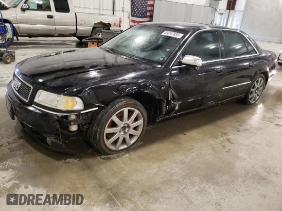 2003 Audi S8 with VIN WAUGU44D73N001772, listed as a Copart auction lot 53247835 with Not Provided miles and Salvage Title. Bid and sale history available at DreamBid. Image 1.