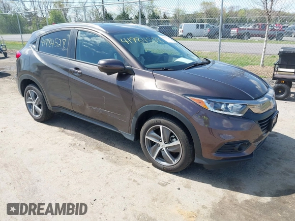 2021 Honda HR-V EX with VIN 3CZRU6H55MM750120, listed as a IAAI auction lot 41984528 with 21,512 mi miles. Bid and sale history available at carsss.com. Image 1.