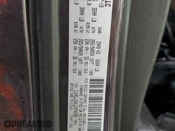 2018 Dodge Durango GT с VIN 1C4RDJDG4JC474798, выставлен на аукционе Copart как лот 56108425 с пробегом 104 319 миль миль и Списание • Salvage title. История ставок и продаж доступна на DreamBid. Изображение 14.