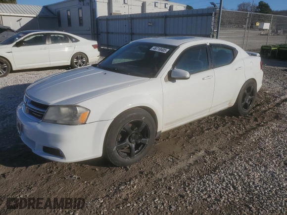 2012 Dodge Avenger SXT Plus with VIN 1C3CDZEG2CN198314, listed as a Copart auction lot 46710405 with 144,514 mi miles and Clean Title. Bid and sale history available at carsss.com. Image 1.
