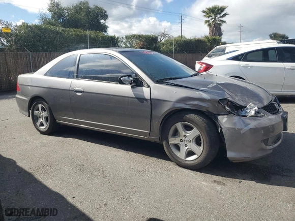 2004 Honda Civic EX with VIN 1HGEM21954L085605, listed as a Copart auction lot 49179945 with 0 mi miles and Salvage Title. Bid and sale history available at carsss.com. Image 4.