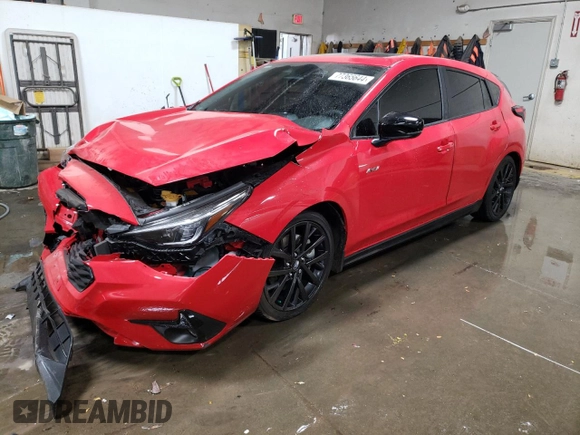 2024 Subaru Impreza RS with VIN JF1GUHJC3R8338538, listed as a Copart auction lot 77365644 with 3,106 mi miles and Salvage Title. Bid and sale history available at carsss.com. Image 1.