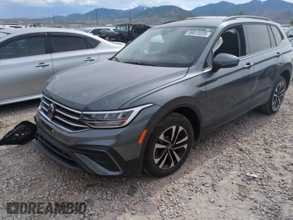 2024 Volkswagen Tiguan S with VIN 3VVFB7AXXRM109652, listed as a Copart auction lot 58813325 with 18,850 mi miles and Salvage title. Bid and sale history available at DreamBid. Image 1.