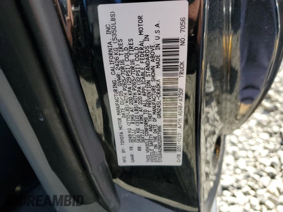 2005 Toyota Tacoma with VIN 5TEUU42N65Z037986, listed as a Copart auction lot 48816565 with 154,286 mi miles and Salvage Title. Bid and sale history available at DreamBid. Image 12.