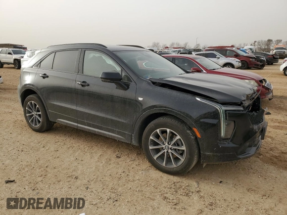 2024 Cadillac XT4 FWD Sport with VIN 1GYFZER46RF100076, listed as a Copart auction lot 45741285 with 11,616 mi miles and Salvage title. Bid and sale history available at DreamBid. Image 4.