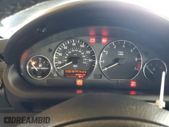 2000 BMW Z3 2.5 with VIN 4USCH9342YLG04259, listed as a Copart auction lot 60921805 with 150,679 mi miles and Salvage title. Bid and sale history available at DreamBid. Image 9.