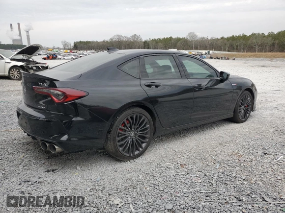2021 Acura TLX Type S with VIN 19UUB7F05MA000654, listed as a Copart auction lot 46806005 with 65,022 mi miles and Salvage Title. Bid and sale history available at carsss.com. Image 3.