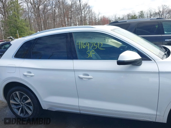2021 Audi Q5 Premium Plus with VIN WA1BAAFY5M2010794, listed as a IAAI auction lot 41697512 with 51,732 mi miles and . Bid and sale history available at DreamBid. Image 13.
