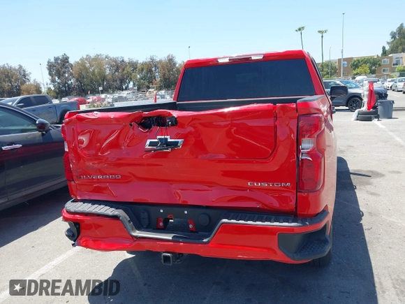 2025 Chevrolet Silverado 1500 Custom with VIN 1GCPABEK2SZ132029, listed as a IAAI auction lot 42279571 with 2,458 mi miles and . Bid and sale history available at DreamBid. Image 16.