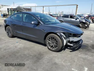 2025 Tesla Model 3 Long Range with VIN 5YJ3E1EA6SF908074, listed as a Copart auction lot 54786175 with 3,998 mi miles and Salvage title. Bid and sale history available at DreamBid. Image 4.