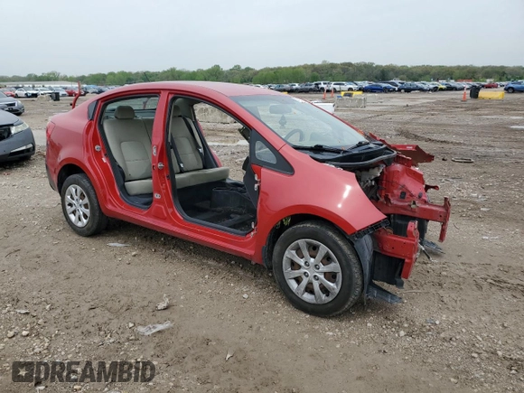 2013 Kia Rio LX with VIN KNADM4A33D6164512, listed as a Copart auction lot 54137825 with Not Provided miles and Salvage Title. Bid and sale history available at DreamBid. Image 4.
