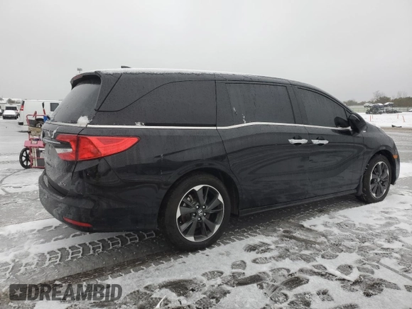 2024 Honda Odyssey Elite with VIN 5FNRL6H92RB029941, listed as a Copart auction lot 43759145 with 7,483 mi miles and Salvage Title. Bid and sale history available at carsss.com. Image 3.