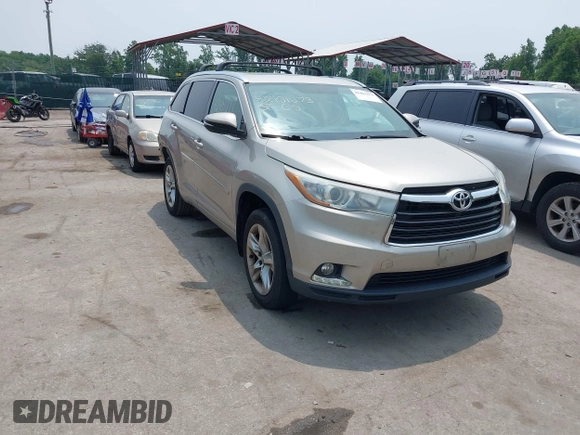 2015 Toyota Highlander Limited with VIN 5TDDKRFH0FS097834, listed as a IAAI auction lot 42401273 with 176,574 mi miles and . Bid and sale history available at DreamBid. Image 1.