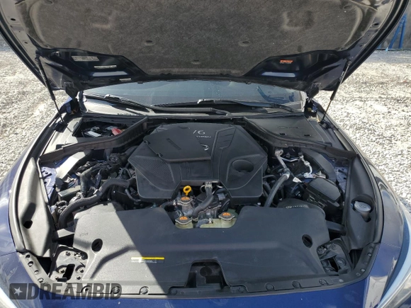 2022 Infiniti Q50 Red Sport 400 with VIN JN1FV7DP4NM370267, listed as a Copart auction lot 45451545 with 46,313 mi miles and Salvage Title. Bid and sale history available at DreamBid. Image 11.