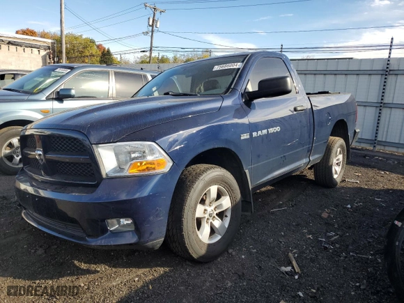 2012 Ram 1500 Express with VIN 3C6JD7AT9CG187756, listed as a Copart auction lot 75686004 with 145,464 mi miles and Salvage Title. Bid and sale history available at carsss.com. Image 1.